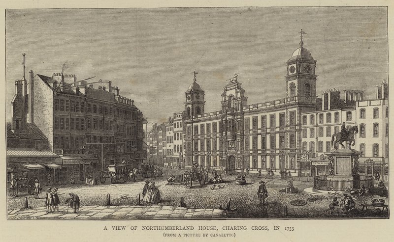 Uma visão da Northumberland House, Charing Cross, em 1753 de Giovanni Antonio Canal
