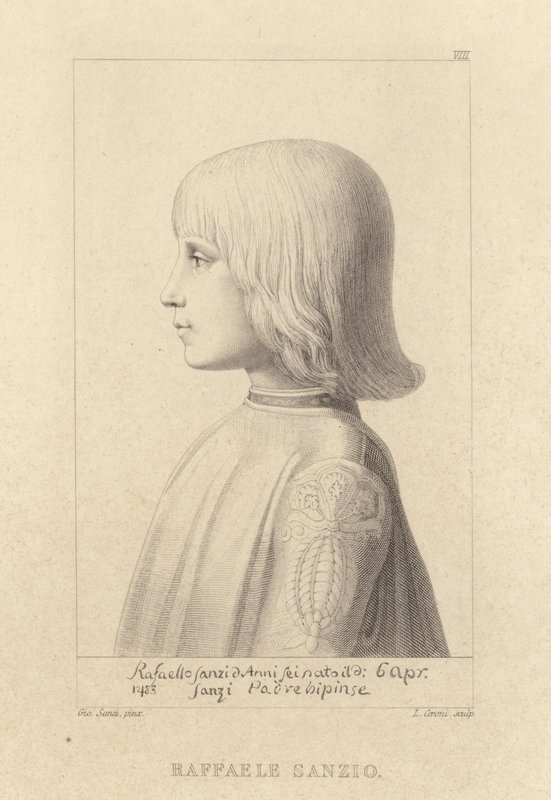 Retrato do artista Rafael quando menino de Giovanni Santi or Sanzio