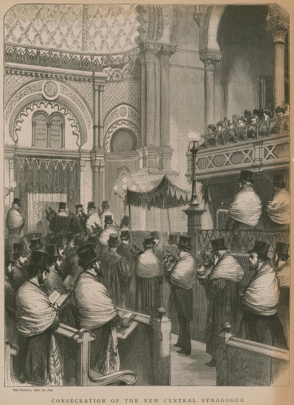 Consagração da Nova Sinagoga Central (gravura) de Godefroy Durand