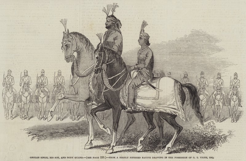 Gholab Singh, seu filho e guarda corporal de Godfrey Thomas Vigne