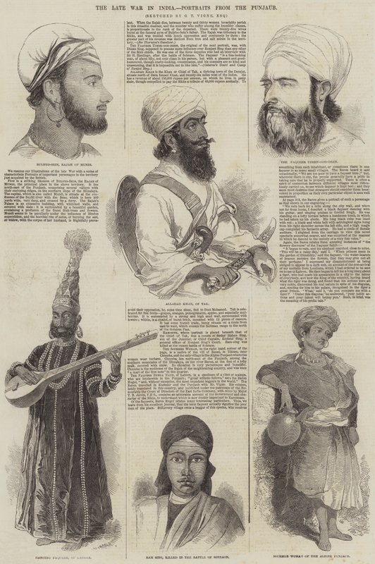 O final da guerra na Índia, Retratos do Punjaub de Godfrey Thomas Vigne