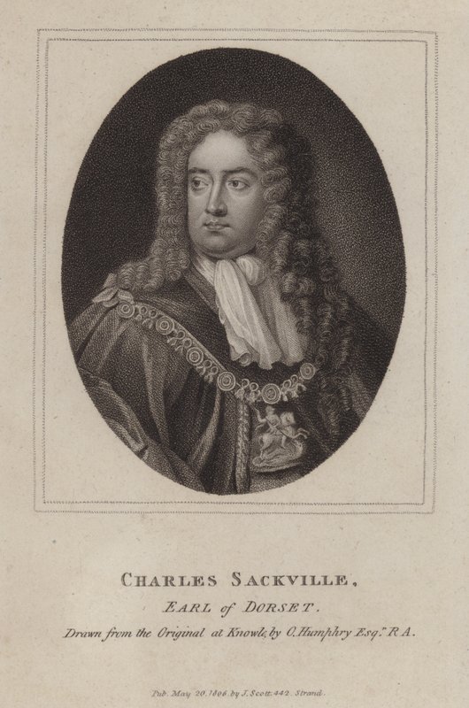 Charles Sackville, 6º Conde de Dorset, poeta e cortesão inglês (gravura) de Godfrey (after) Kneller
