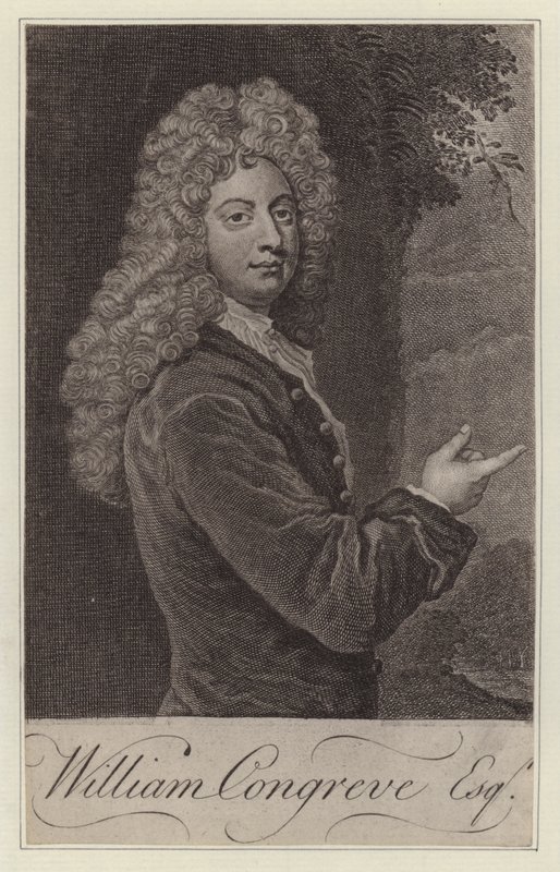 William Congreve, dramaturgo inglês (gravura) de Godfrey (after) Kneller