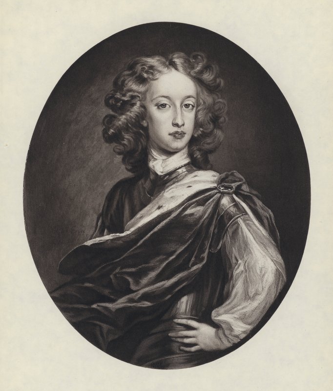 William, Duque de Gloucester, Filho da Rainha Ana (litho) de Godfrey (after) Kneller