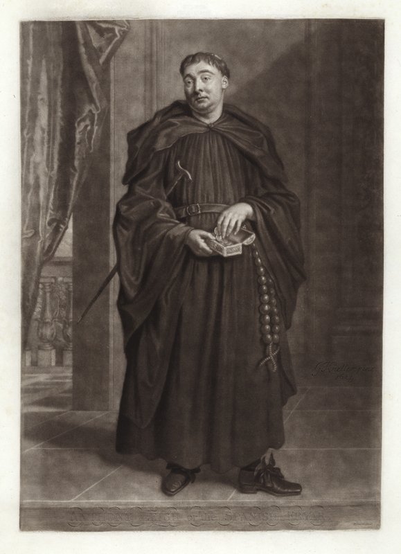 Retrato de Anthony Leigh como Padre Dominic no Frade Espanhol de Godfrey Kneller