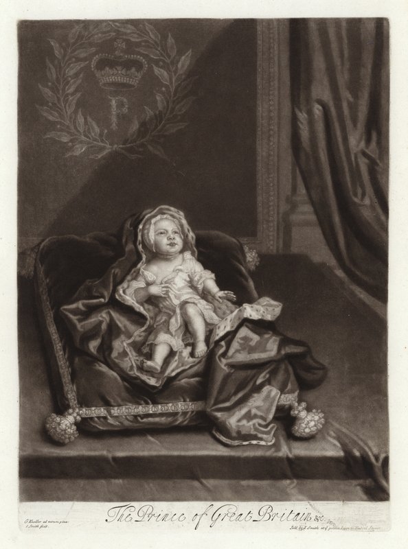 Retrato do príncipe James Stuart como um bebê de Godfrey Kneller