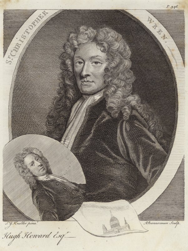 Sir Christopher Wren e Hugh Howard de Godfrey Kneller