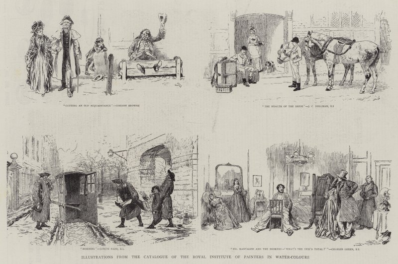Ilustrações do Catálogo do Instituto Real de Pintores em Água-Cores de Gordon Frederick Browne