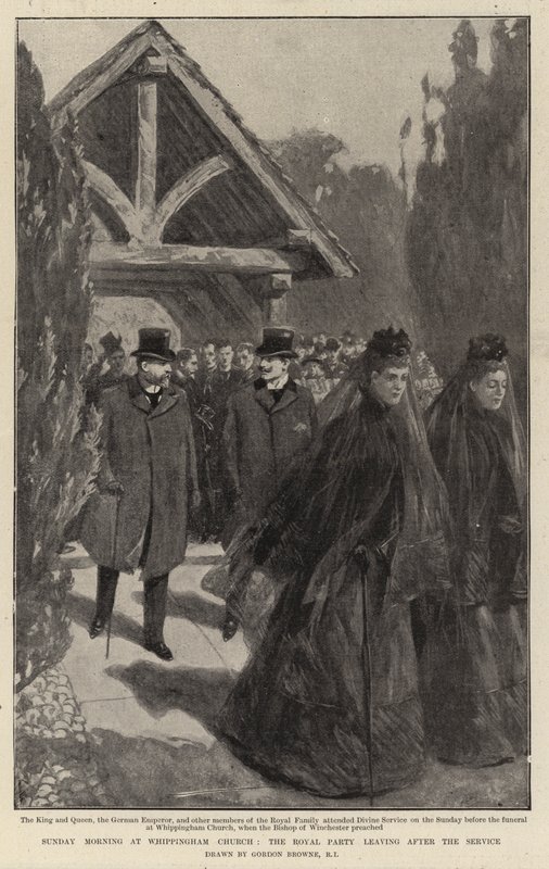 Domingo de manhã na igreja de Whippingham, a festa real saindo após o serviço de Gordon Frederick Browne