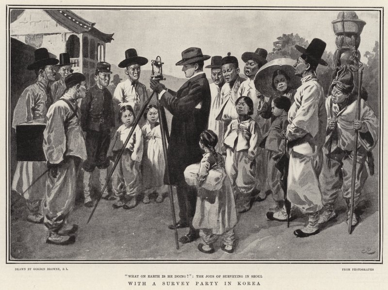 Com uma festa de pesquisa na Coréia de Gordon Frederick Browne