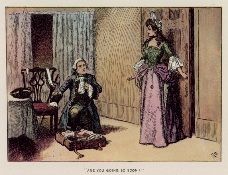 Ilustração para A História de Henry Esmond por Thackeray (cor litho) de Gordon Frederick (after) Browne