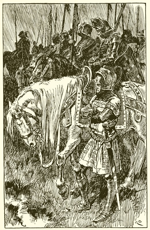 Ingleses esperando pela manhã da batalha de Agincourt de Gordon Frederick Browne