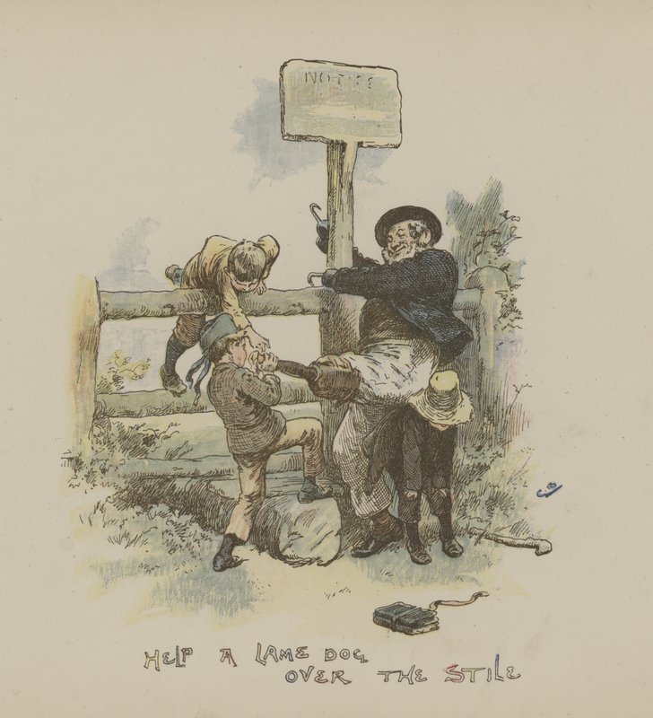 Ajude um cão coxo sobre o Stile de Gordon Frederick Browne