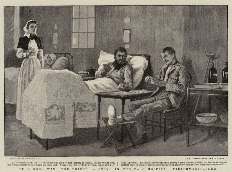 O bôer ganha o truque, uma cena no hospital de base, Pietermaritzburg de Gordon Frederick Browne