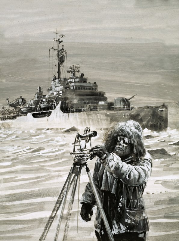 Um membro da equipa do British Antarctic Survey a trabalhar de Graham Coton