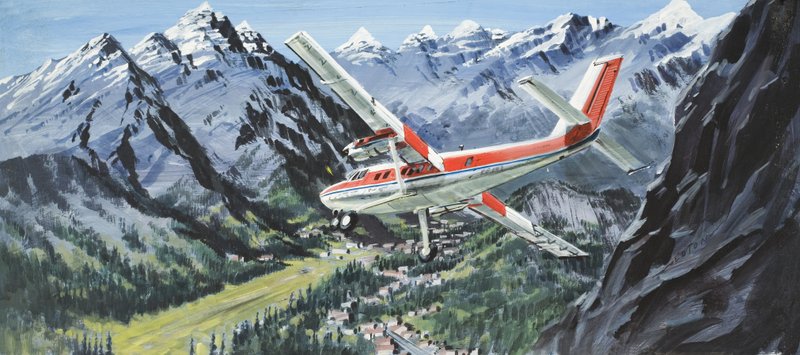 De Havilland Twin Otter (guache sobre papel) de Graham Coton