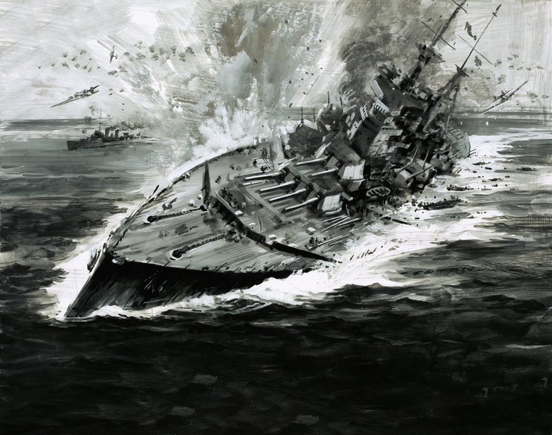 Navio de guerra a afundar-se de Graham Coton