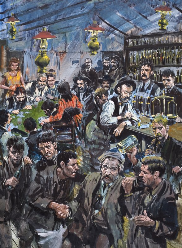 Crooked Kingdom (guache sobre papel) de "Soapy" Smith (1860-98) de Graham Coton