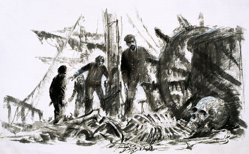 O Marlborough desapareceu em 1890 e não foi descoberto durante quase um quarto de século (guache sobre papel) de Graham Coton