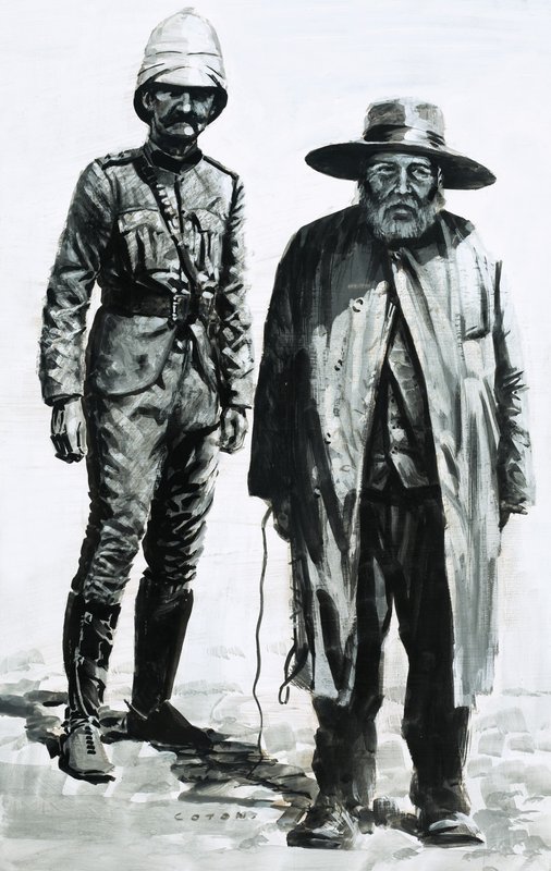 O vencedor da Batalha de Spion Kop, Lord Roberts, e o general bôer, Cronja de Graham Coton