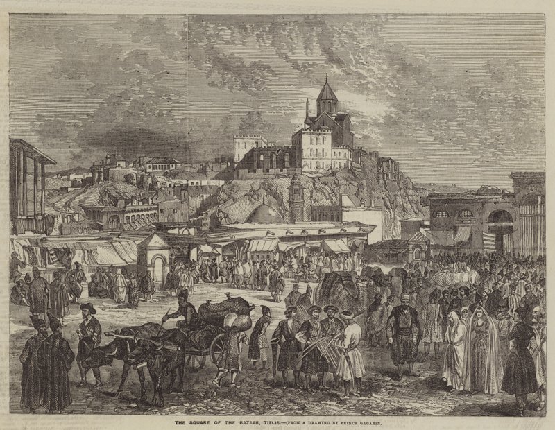 A Praça do Bazar, Tiflis de Grigori Grigorevich Gagarin