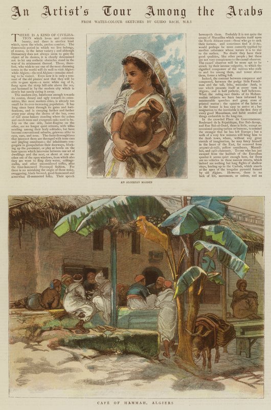 Uma turnê artística entre os árabes (gravura colorida) de Guido Bach