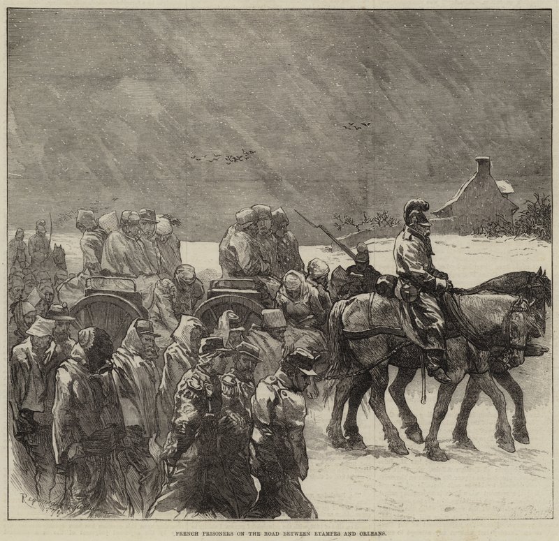 Prisioneiros franceses na estrada entre Etampes e Orleans de Guillaume Regamey