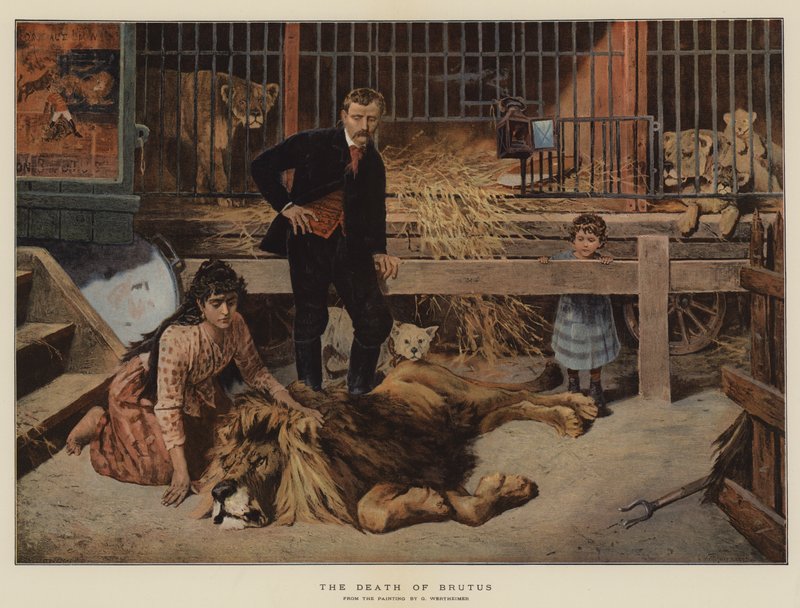 A morte de Brutus (cromolitho) de Gustav Wertheimer
