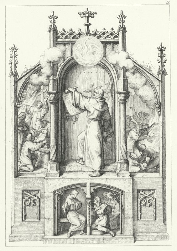 Quatro cenas da vida de Martinho Lutero (gravura) de Gustav Ferdinand Leopold Konig