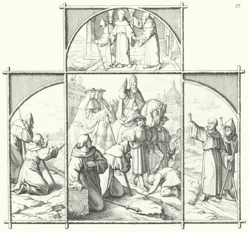 A viagem de Martinho Lutero a Roma (gravura) de Gustav Ferdinand Leopold Konig