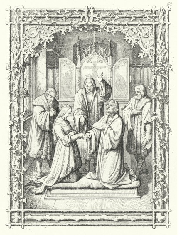 O casamento de Martin Luther com Katharina von Bora de Gustav Ferdinand Leopold Konig