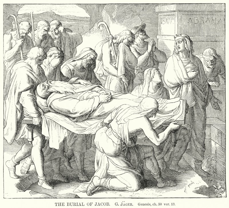 O Enterro de Jacob, Génesis, ch 50, ver 13 (gravura) de Gustav Jager