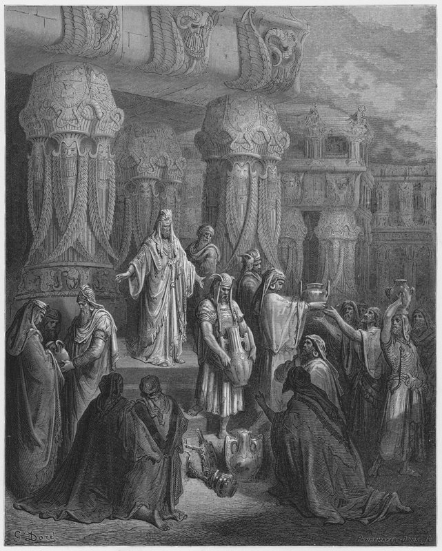 Gustave Dore Bible: Ciro restaurando os vasos do templo de Gustave Dore