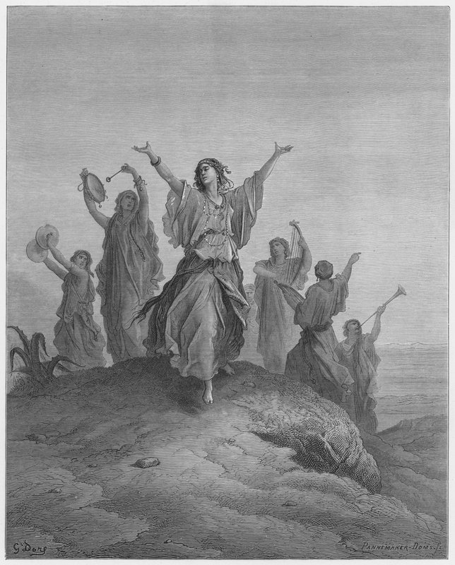 Gustave Dore Bíblia: filha de Jefté vem ao encontro do pai de Gustave Dore