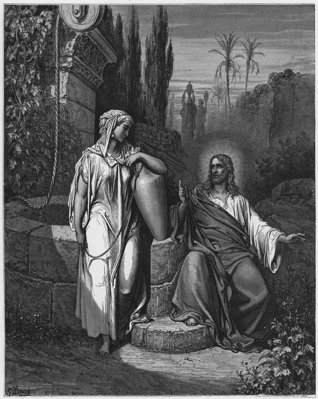 Gustave Dore Bíblia: Jesus e a mulher de Samaria de Gustave Dore