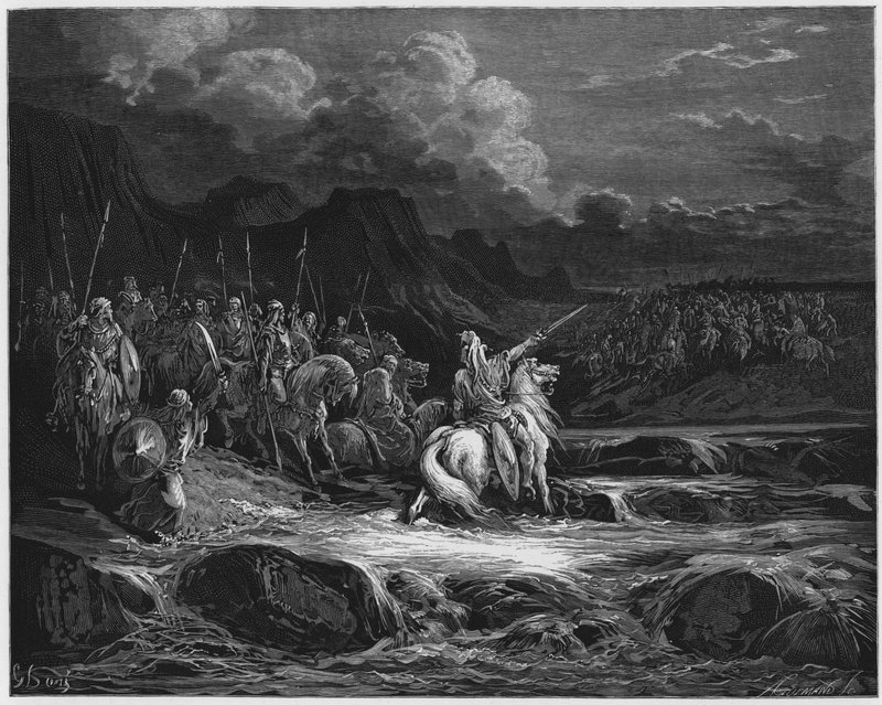 Gustave Dore Bíblia: Judas Macabeu perseguindo Timóteo de Gustave Dore