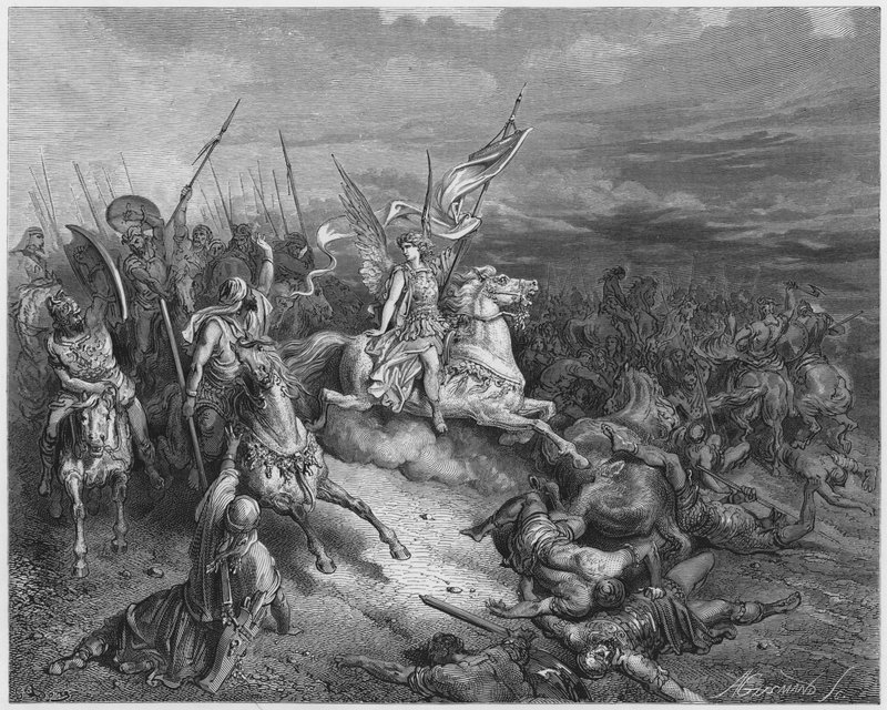 Gustave Dore Bible: O Anjo enviado para libertar Israel de Gustave Dore