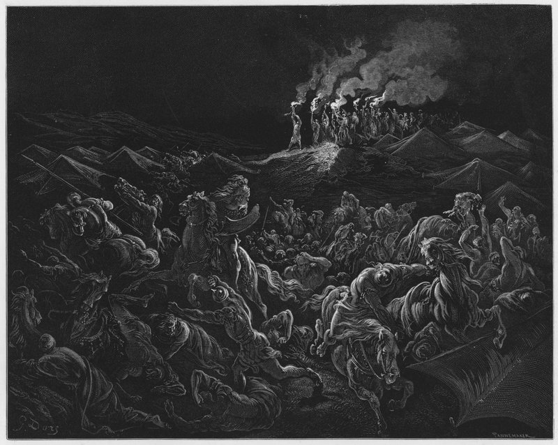 Gustave Dore Bible: Os midianitas postos em fuga de Gustave Dore