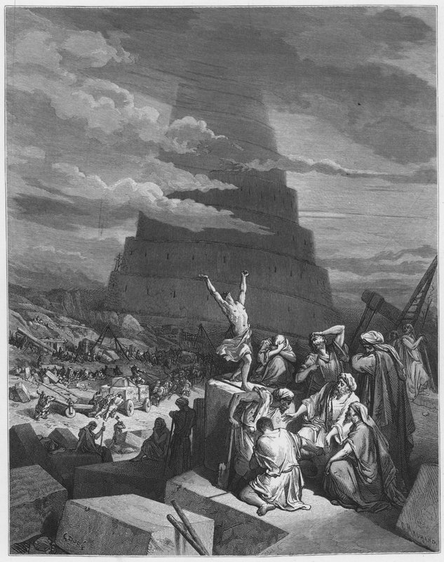 Gustave Dore Bible: A confusão das línguas de Gustave Dore