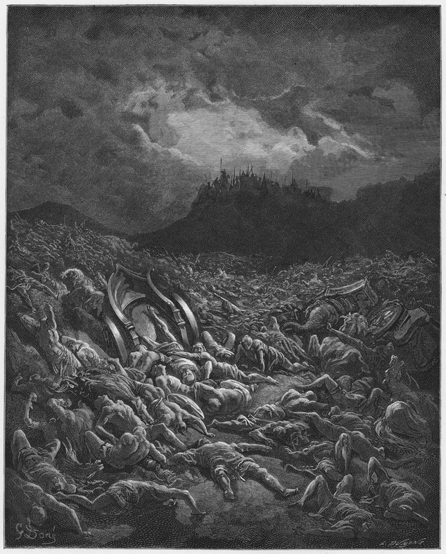 Gustave Dore Bible: A destruição dos exércitos dos amonitas e dos moabitas de Gustave Dore