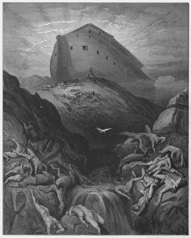 Gustave Dore Bible: A pomba enviada da arca de Gustave Dore