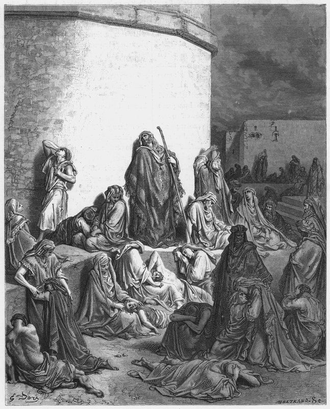 Gustave Dore Bible: As pessoas que lamentam as ruínas de Jerusalém de Gustave Dore