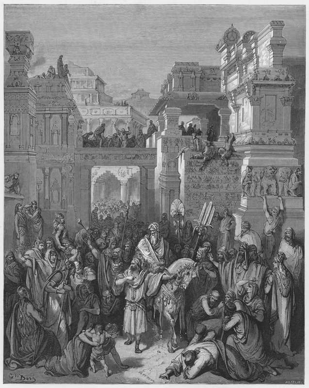 Gustave Dore Bible: Triunfo de Mordecai de Gustave Dore