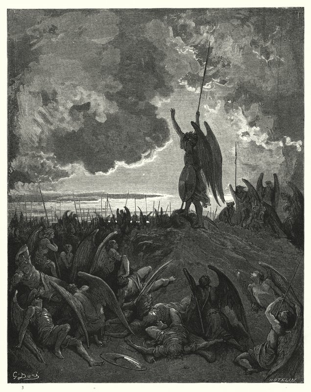 Ilustração de Gustave Dore para Miltons Paradise Lost, livro I, linha 331 de Gustave Dore
