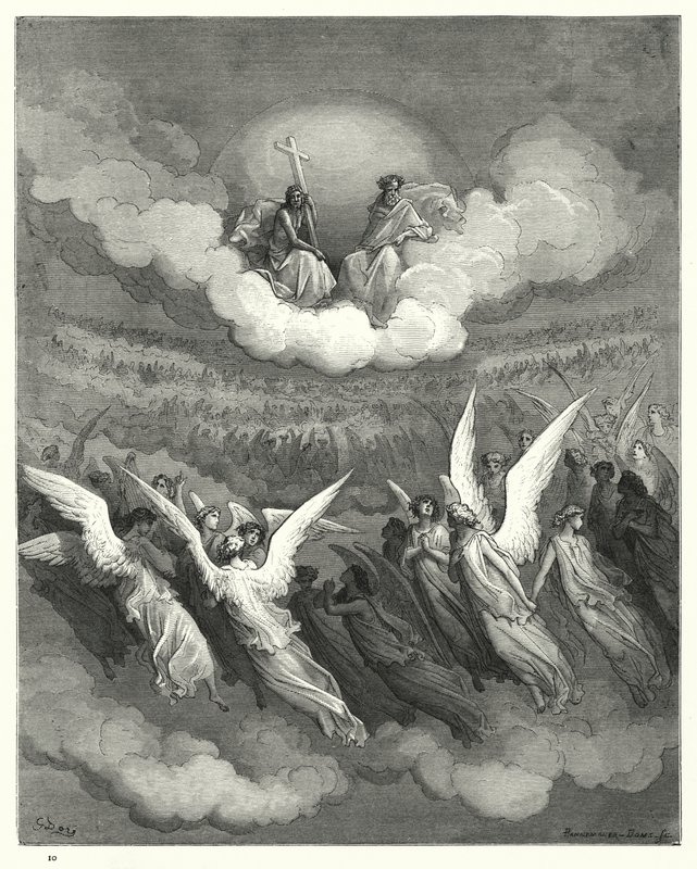 Ilustração de Gustave Dore para Miltons Paradise Lost, Livro III, 347-349 de Gustave Dore