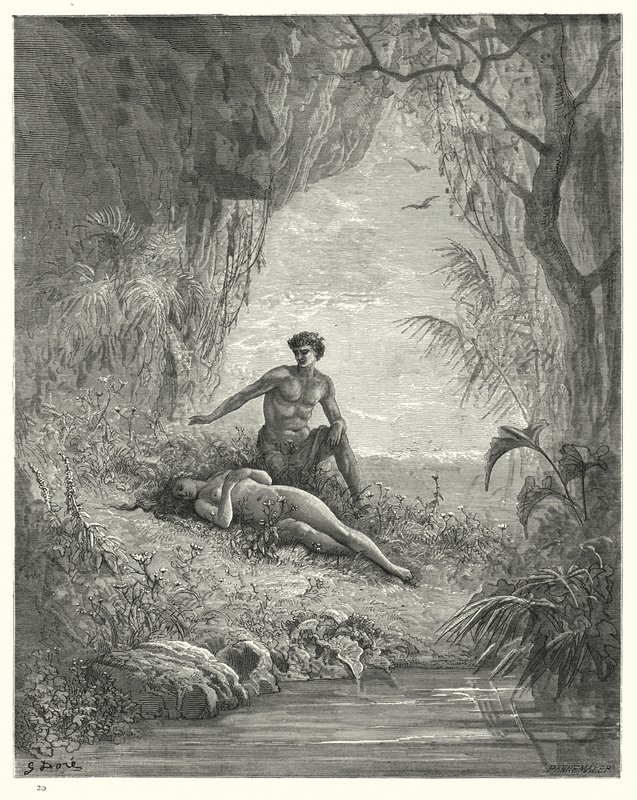 Ilustração de Gustave Dore para Miltons Paradise Lost, livro V, linhas 12, 13 de Gustave Dore