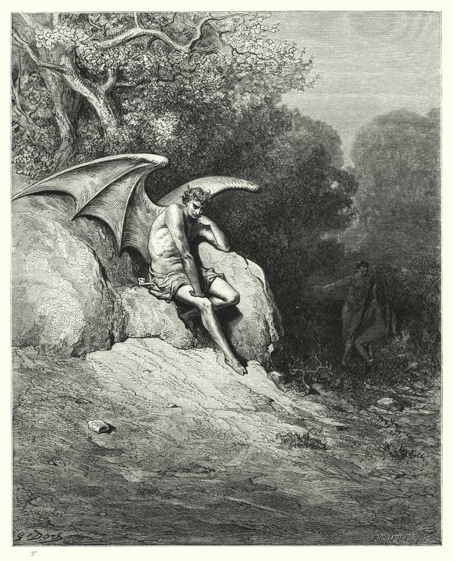 Ilustração de Gustave Dore para Miltons Paradise Lost, Livro IX, linha 99, 100 de Gustave Dore