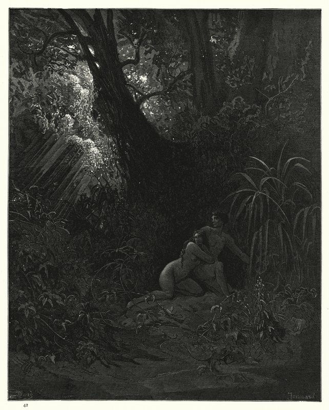 Ilustração de Gustave Dore para Miltons Paradise Lost, Livro X, linhas 99-101 de Gustave Dore