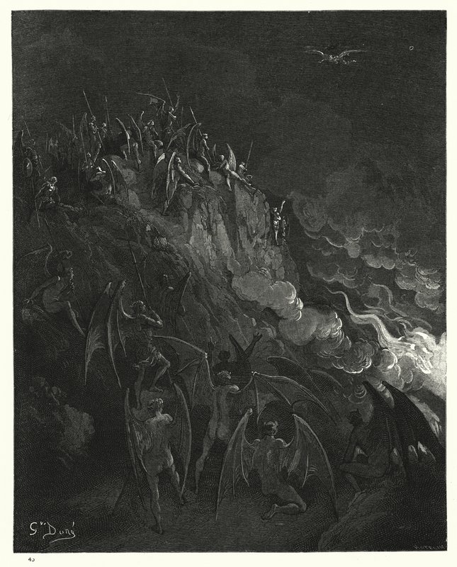 Ilustração de Gustave Dore para Miltons Paradise Lost, Livro X, linhas 439-441 de Gustave Dore