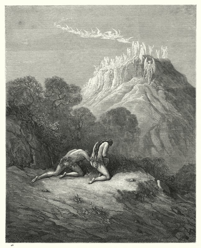 Ilustração de Gustave Dore para Miltons Paradise Lost, Livro XI, linhas 208-210 de Gustave Dore